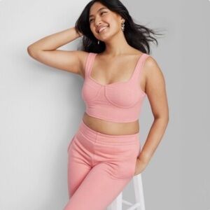 Wild Fable Coral Pink Crop Top, Large